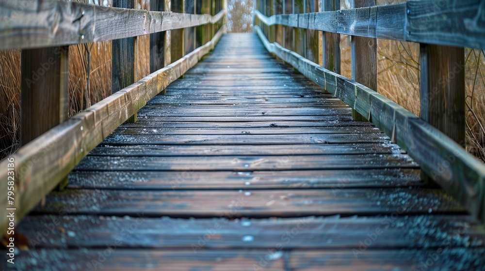 Fototapeta premium Wooden Walkway Through Nature