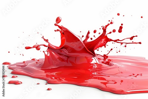 Vibrant red paint splash