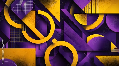 Unlock the Elegance of Modern Design with Purple and Yellow Geometric Shapes - Where Creativity Knows No Limits 