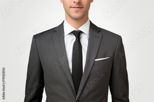 Man wearing a business suit tuxedo blazer tie photo