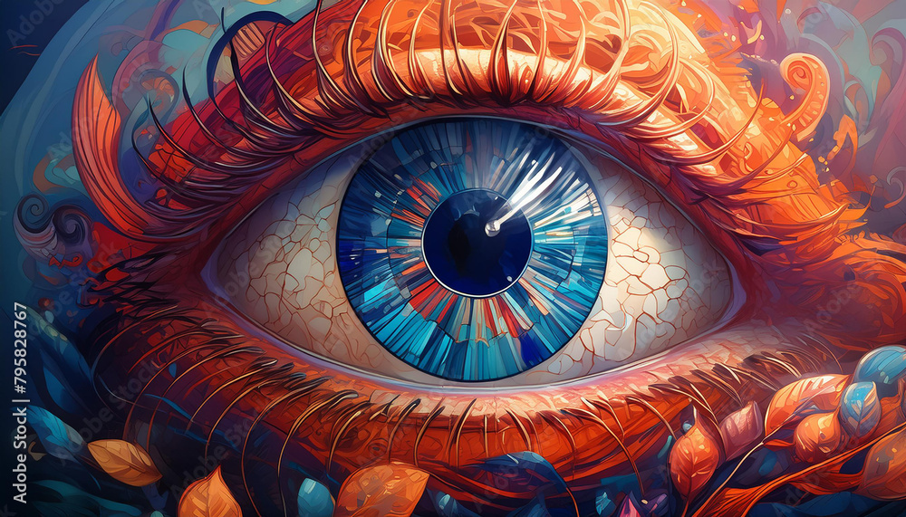 Constricted eye, illustration