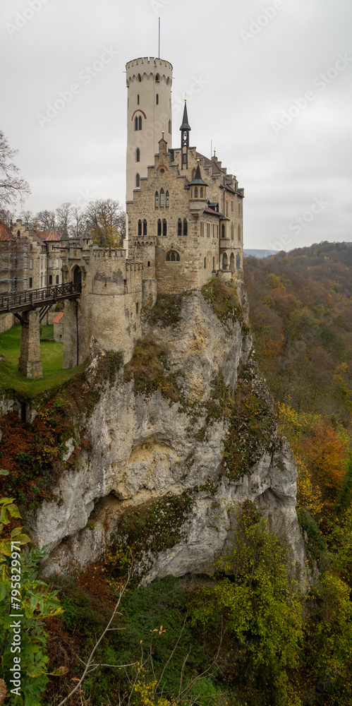 Lichtenstein Castle atop the cliff