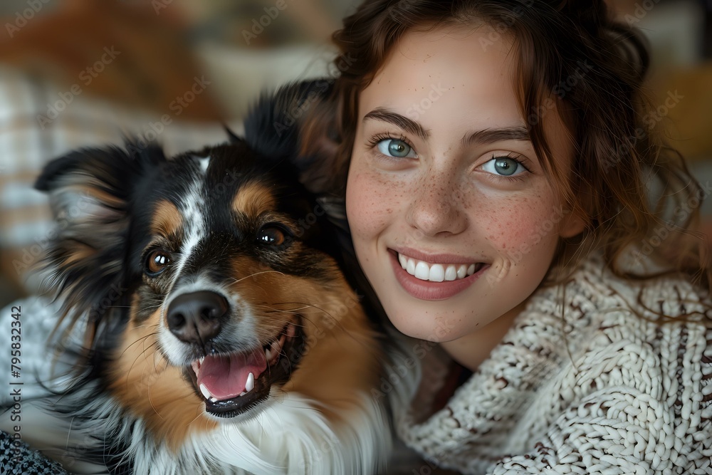 Shared Joy: A Young Woman and her Exuberant Dog