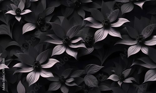 wallpaper representing black flowers. Gothic style
