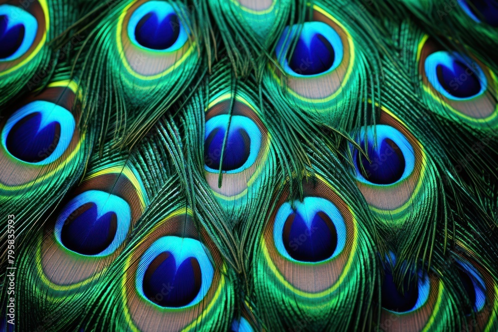 Obraz premium Peacock feathers animal bird backgrounds
