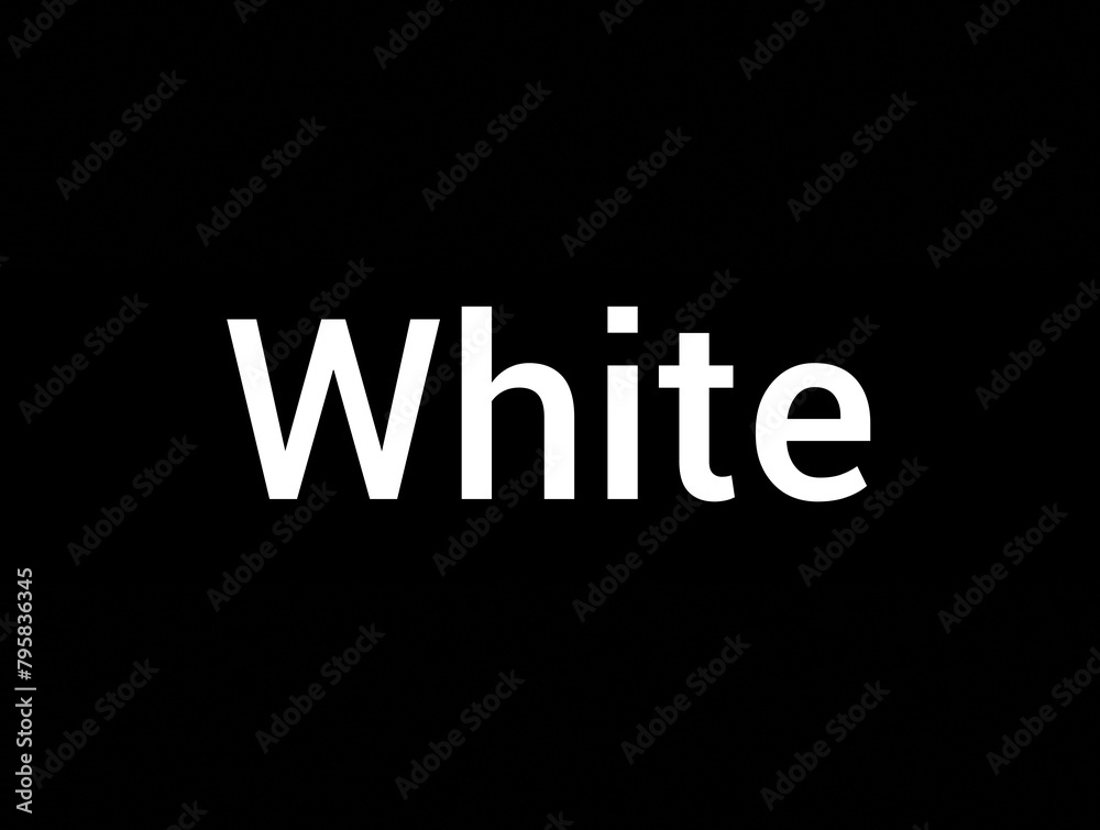 The word white in white on a black background