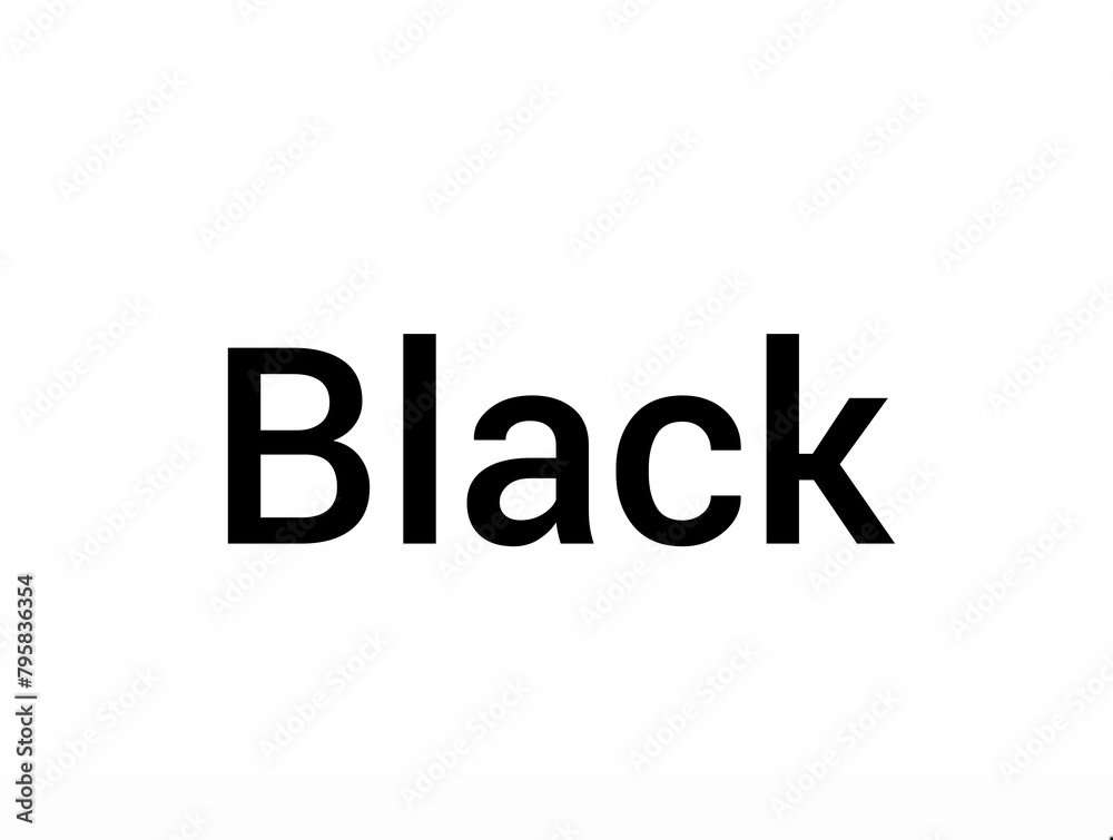 The word black in black on a white background