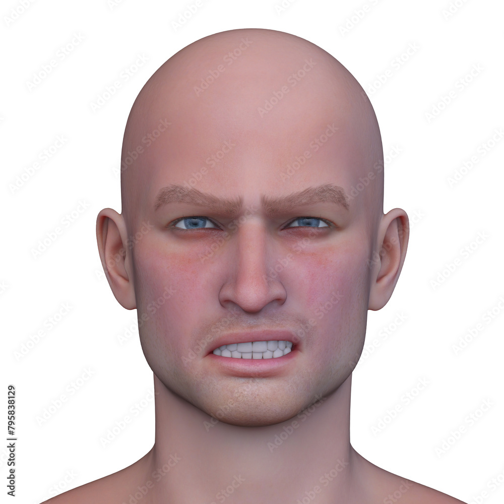 男性の顔アップ 3DCGレンダリング 男性の顔アップ 3DCGレンダリング