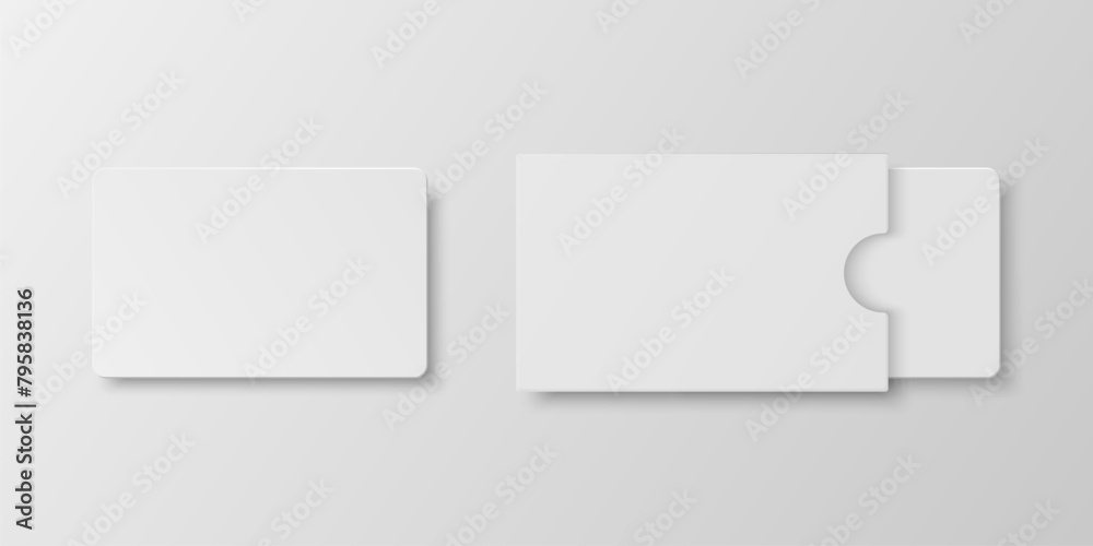Vector 3D Realistic Blank Credit Card, Gift Card, Certificate Template with Cover. Bank, Greeting or Sale Card, Isolated. Front or Top View Vector 3D Realistic Blank Credit Card, Gift Card, Certificate Template with Cover. Bank, Greeting or Sale Card, Isolated. Front or Top View
