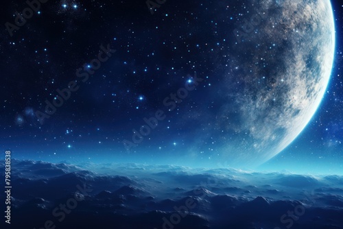 Moon in galaxy backgrounds astronomy universe