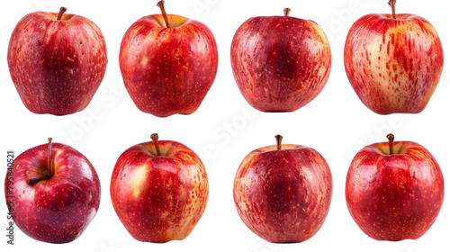A bunch of fresh red apples on a transparent background.
