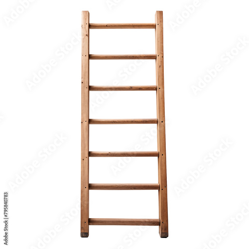 Wooden Ladders Isolated on Transparent Background