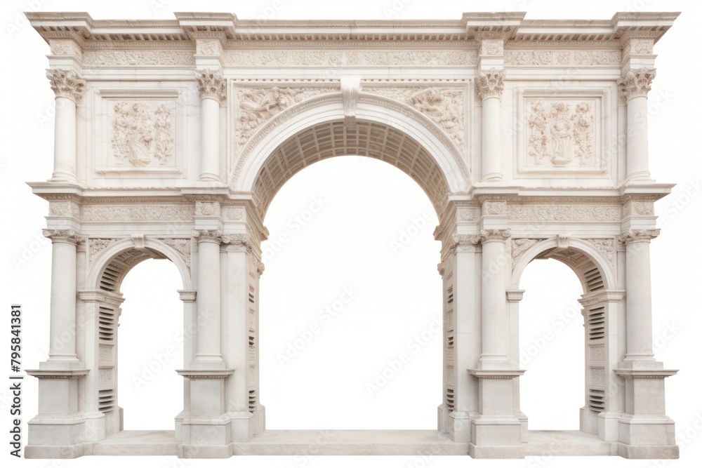 Architecture photo of a arch white background sculpture building