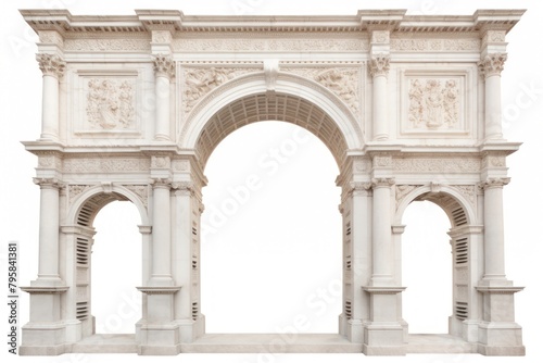 Architecture photo of a arch white background sculpture building