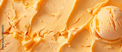 Orange flavor gelato - full frame background detail. Close up of a orange surface texture of Orange Ice cream