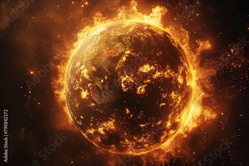 planet in space fire