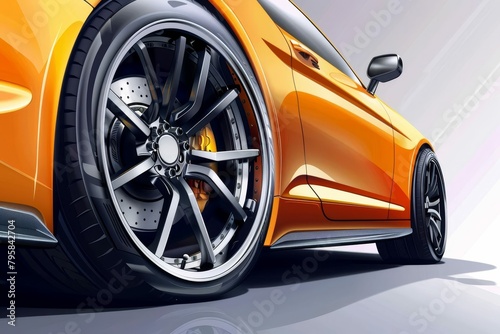 sleek alloy wheel with highperformance tire automotive design concept illustration photo