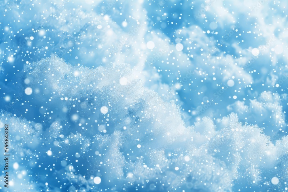 soft and fluffy blue snow texture background abstract winter concept