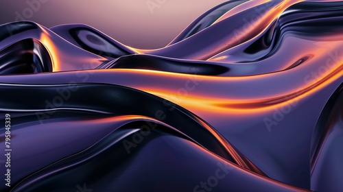 Dark purple scene, curve effect, in the style of light violet and light orangeA Swirling Abstraction in Deep Purple, Light Orange, and Sky Blue with Ultra-Fine Details