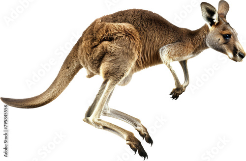 Kangaroo in mid-jump