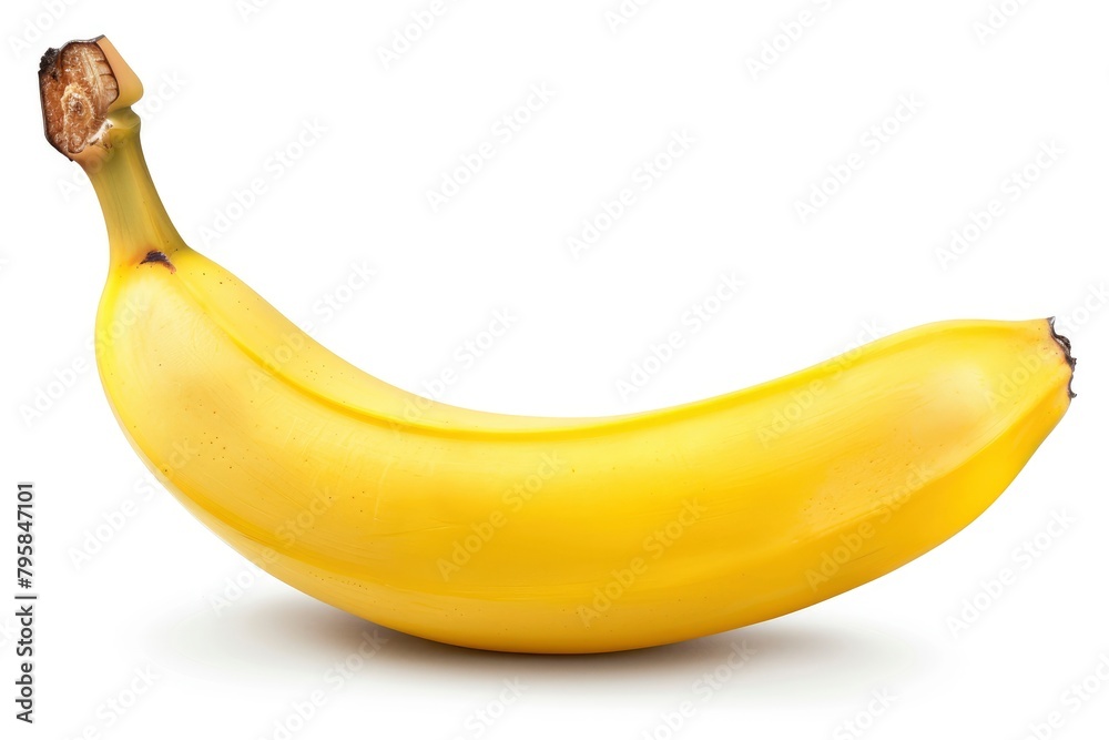 banana isolated on white background, clipping path, full depth of field - generative ai banana isolated on white background, clipping path, full depth of field - generative ai