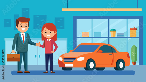 A car salesman cartoon vector illustration