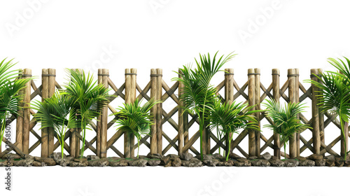 Realistic Hawaiian Fence on transparent background photo