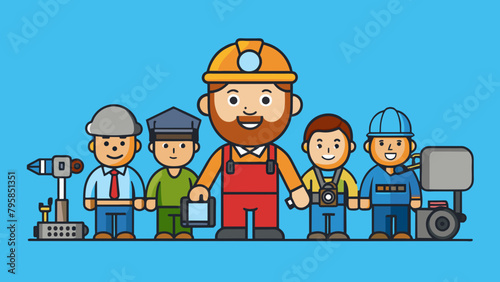  people of different professions military journal cartoon vector illustration