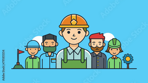  people of different professions military journal cartoon vector illustration