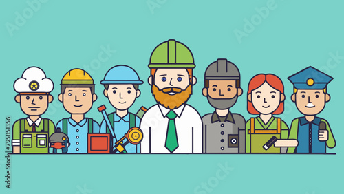  people of different professions military journal cartoon vector illustration