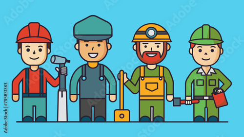  people of different professions military journal cartoon vector illustration
