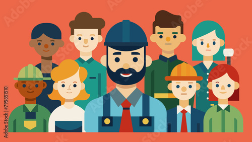  people of different professions military journal cartoon vector illustration