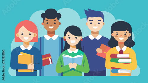 people and gadgets group of students cartoon vector illustration