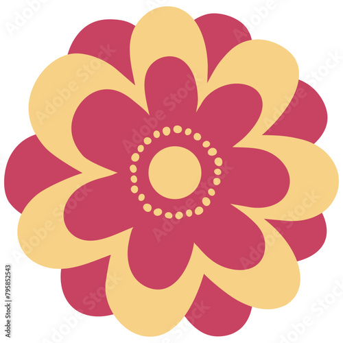 Cute flower flat icon isolated on white background.