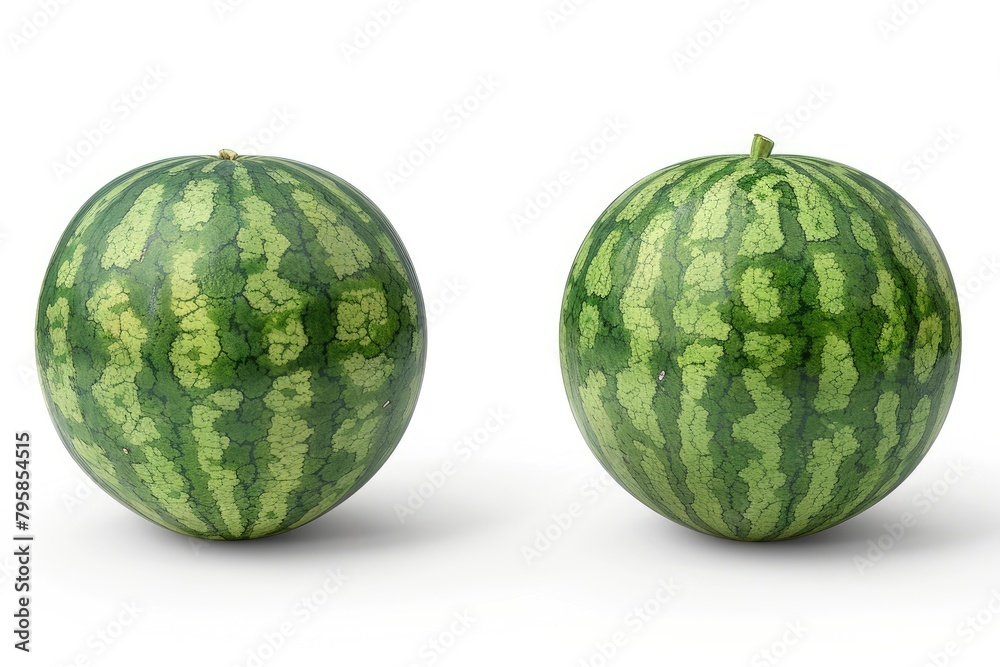 watermelon isolated on white background, clipping path, full depth of field - generative ai watermelon isolated on white background, clipping path, full depth of field - generative ai