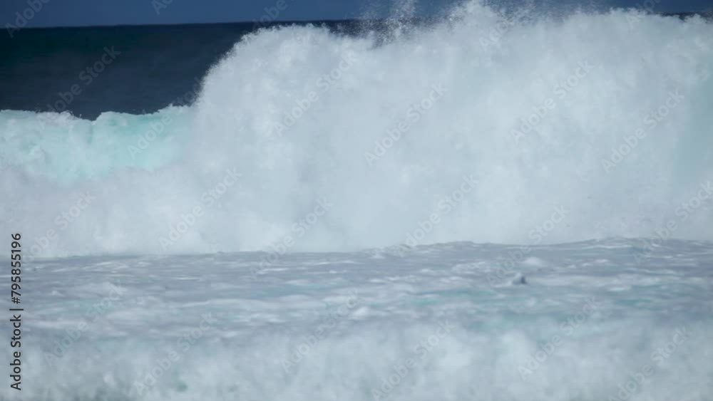 Epic ocean wave consuming surfer - panning shot Epic ocean wave consuming surfer - panning shot