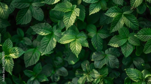 Close up of vibrant green foliage on a plant