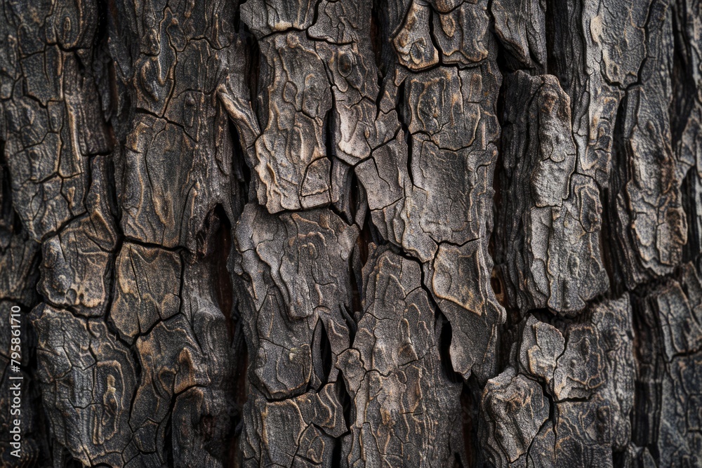 The bark of a tree is rough and has many cracks The bark of a tree is rough and has many cracks