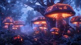 Mystical Glowing Mushrooms