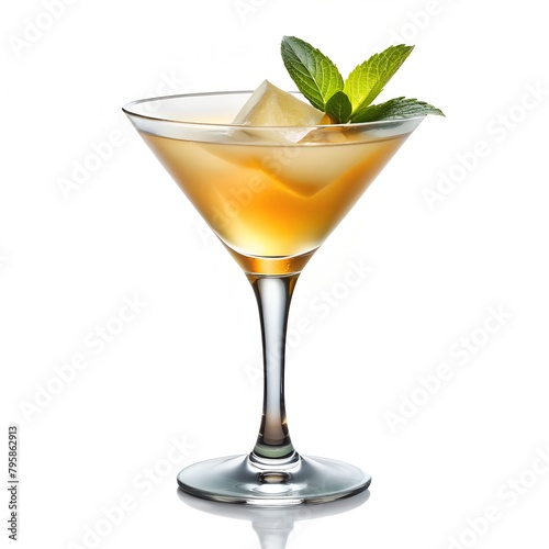 Close-up cocktail glass isolated on white background