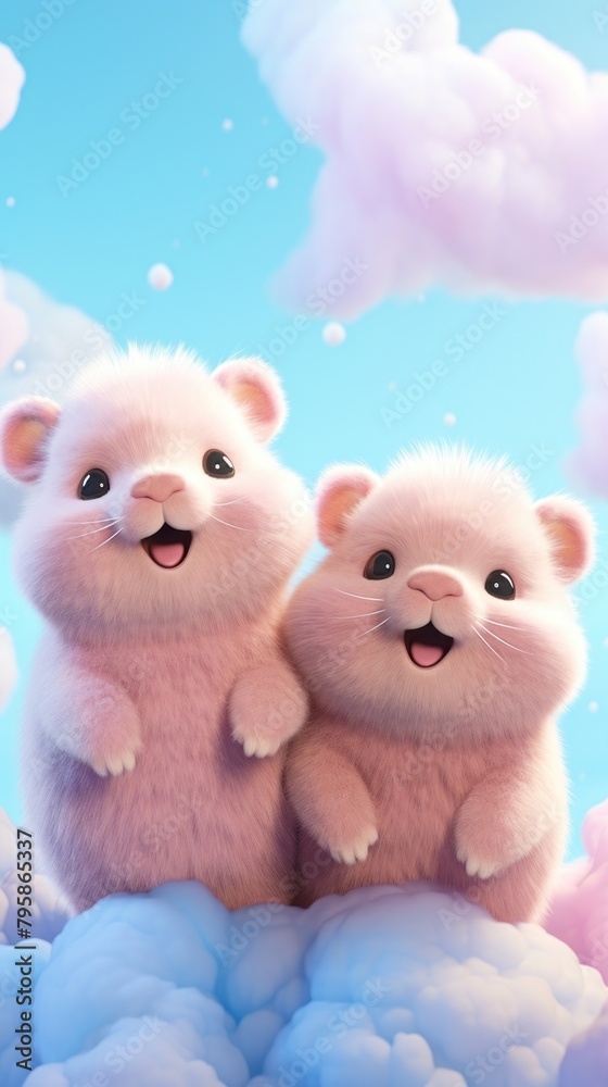 Obraz premium Capibara cartoon mammal animal.