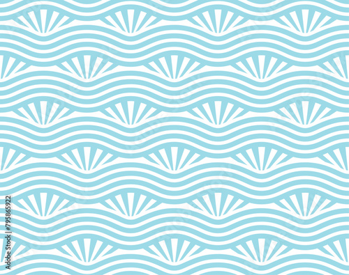 Seamless geometric pattern with waves © Northern Owl