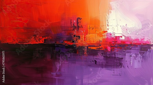 color block abstract oil painting  big red big purple  fantasy-art 