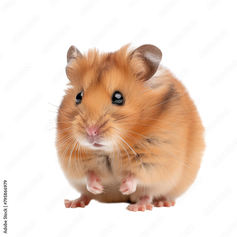 brown adult campbelli hamster isolated on white background