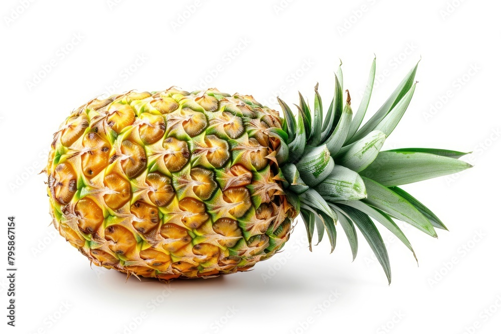 pineapple fruit isolated on white background, clipping path, full depth of field - generative ai pineapple fruit isolated on white background, clipping path, full depth of field - generative ai