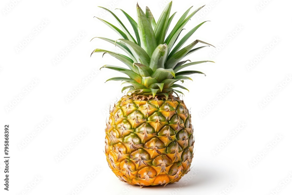 pineapple fruit isolated on white background, clipping path, full depth of field - generative ai pineapple fruit isolated on white background, clipping path, full depth of field - generative ai