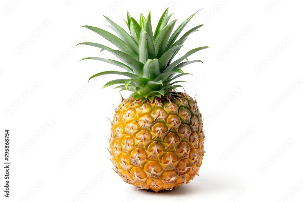 pineapple fruit isolated on white background, clipping path, full depth of field - generative ai pineapple fruit isolated on white background, clipping path, full depth of field - generative ai