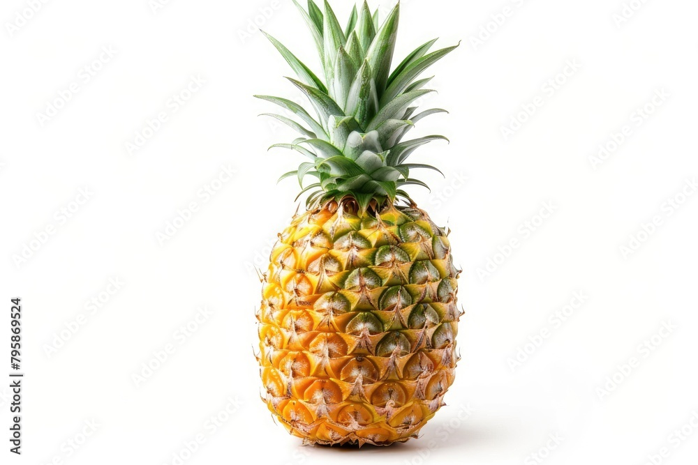 pineapple fruit isolated on white background, clipping path, full depth of field - generative ai pineapple fruit isolated on white background, clipping path, full depth of field - generative ai