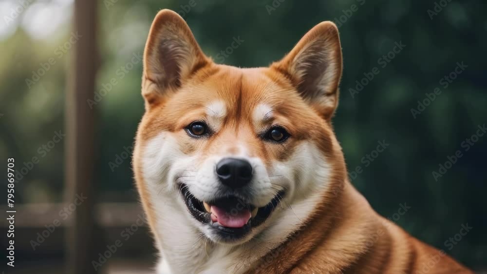 Beautiful portrait of a smiling Shiba Inu Beautiful portrait of a smiling Shiba Inu