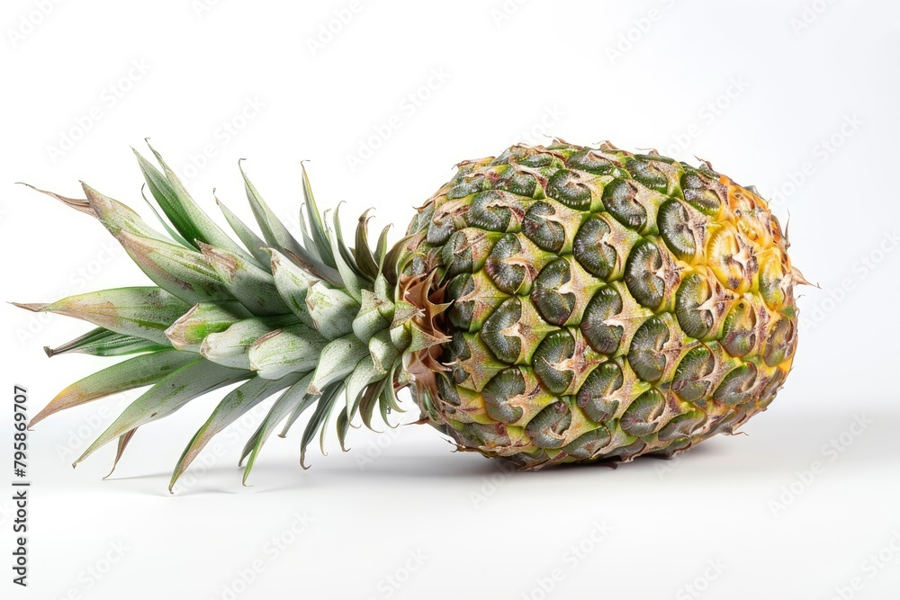 pineapple fruit isolated on white background, clipping path, full depth of field - generative ai pineapple fruit isolated on white background, clipping path, full depth of field - generative ai